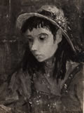 Ragazza con paglia, sd 1946-47, olio, Venezia, collezione privata
